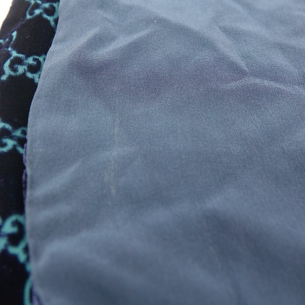 Gucci Tom Ford GG Monogram Velvet Scarf Blue and Turquoise - Picture 9 of 9